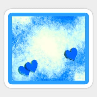 Blue Hearts On Blues Sticker